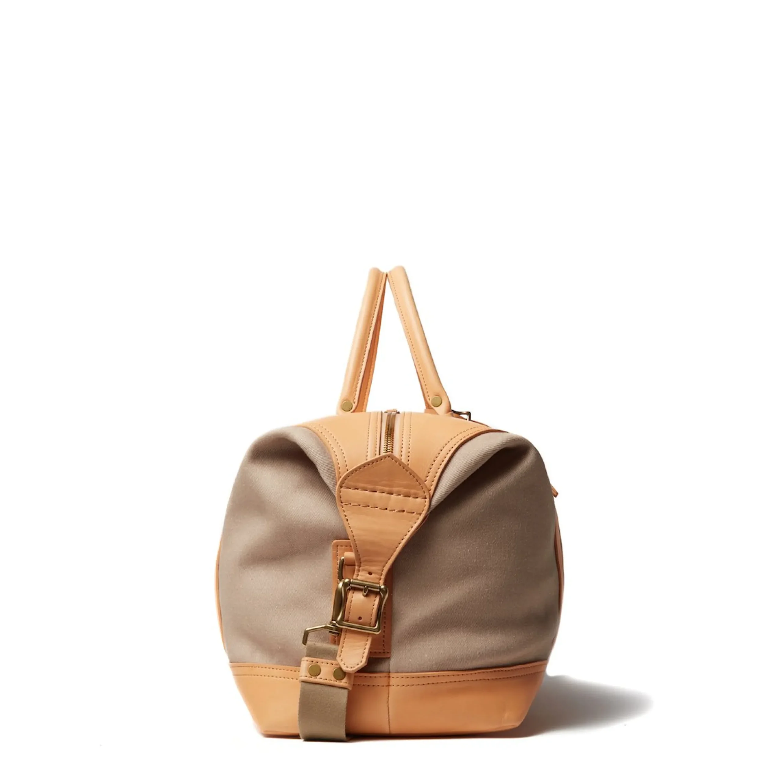 Cheap J. W. Hulme Co Double Cotton Twill Weekender Bag Khaki Twill & Natural Leather