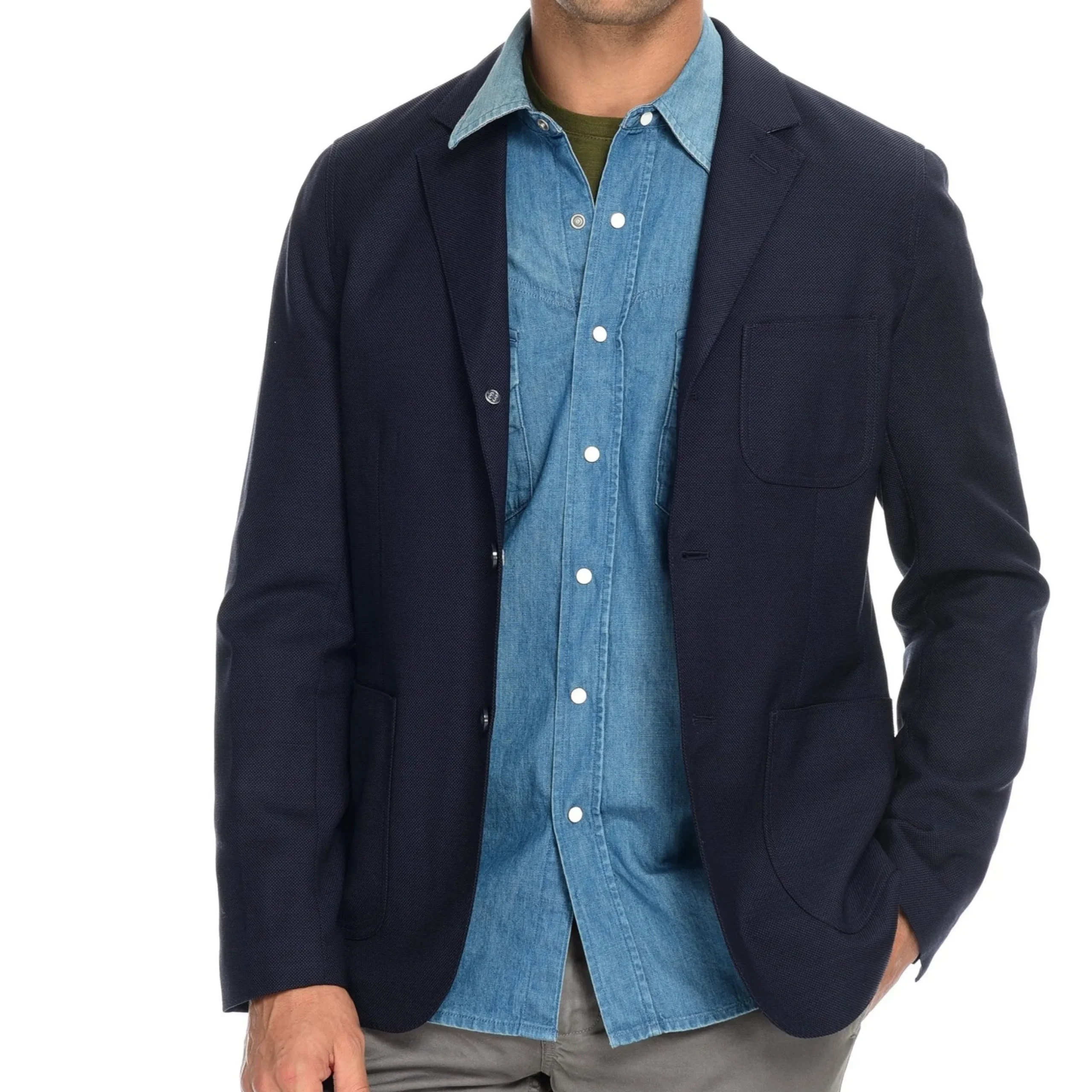 New J. W. Hulme Co Hopsack Blazer Deep Navy