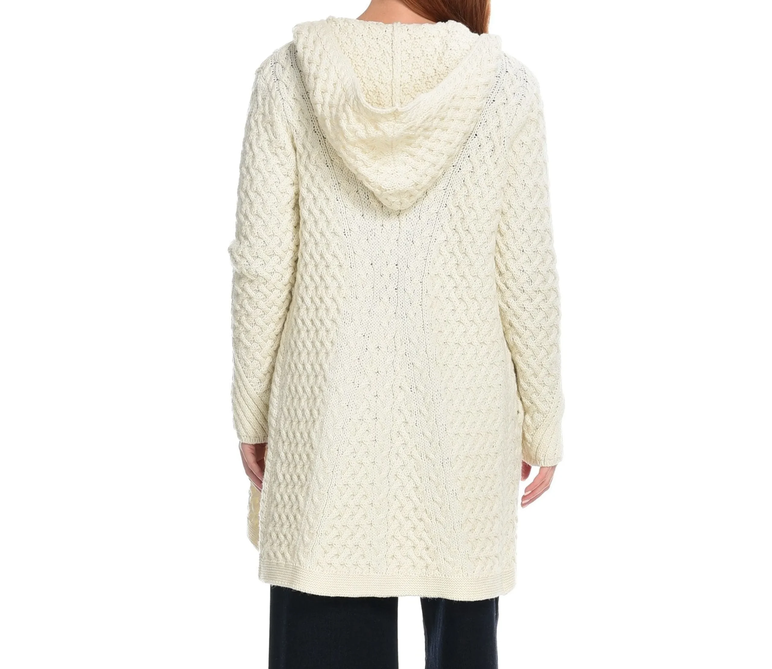 Shop J. W. Hulme Co Irelandseye Coolquay Trellis Hooded Sweater Natural