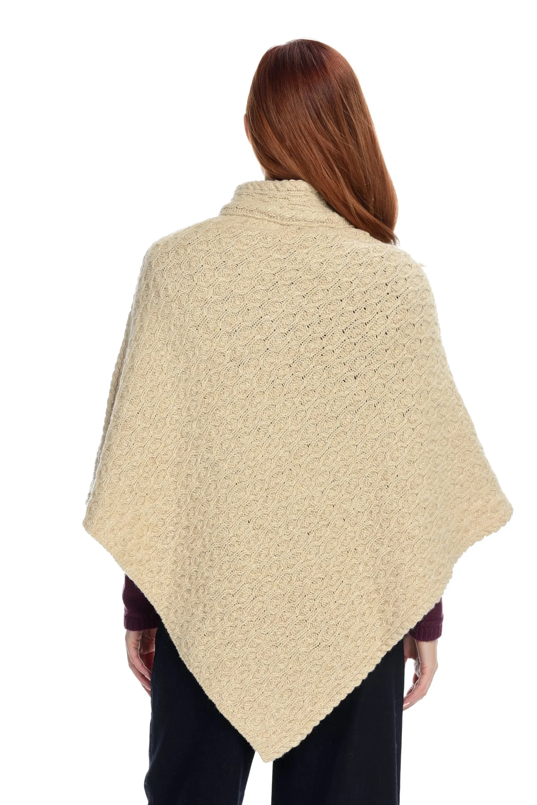 irelandseye_newport_high_neck_cable_poncho_2-1.webp Store J. W. Hulme Co Irelandseye Newport High Neck Cable Poncho